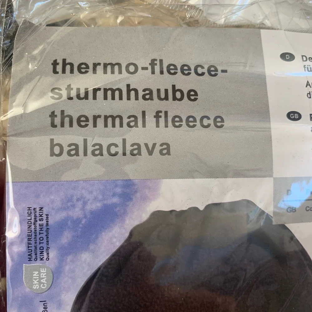 2 one SZ Men’s thermal fleece ski masks NEW, one w airflow filter for warmth.